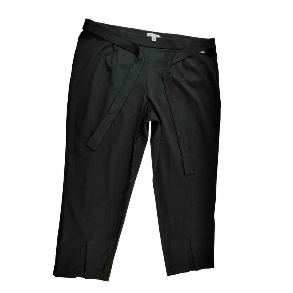 Nine West‎ Women Dress Pants XXL Black Viscose Blend Cropped Straight Excellent